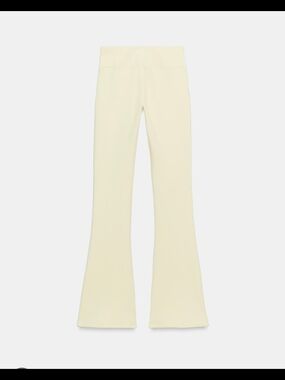 Zara Cream Flare High-Waist Pants